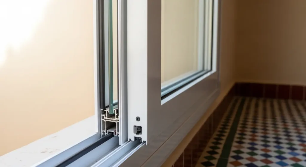 Fenêtre aluminium double vitrage installée dans une maison à Tanger